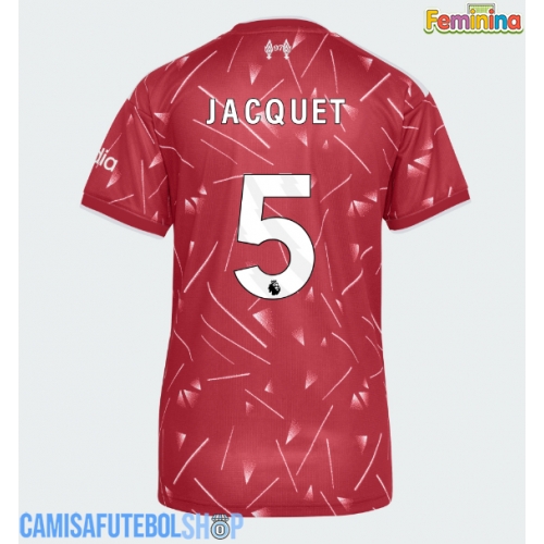 Camisa de time de futebol Liverpool Jeremy Jacquet #5 Replicas 1º Equipamento Feminina 2026-27 Manga Curta